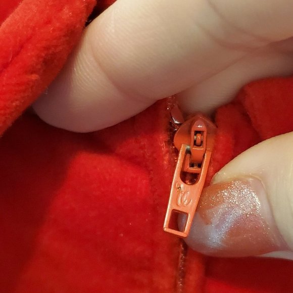 Vintage 70s Girls Sz Medium Christmas Velvet Maxi Dress Red Peter Pan Collar - Picture 7 of 11